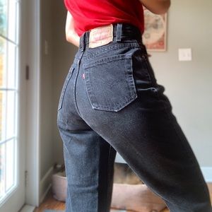 Vintage Levi’s 512 high rise black wash mom jeans